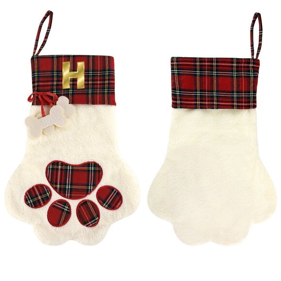 NEW - Pet Cat Dog Claw Christmas Stocking - Red - Available in any letter A to Z - Picture 3 of 8